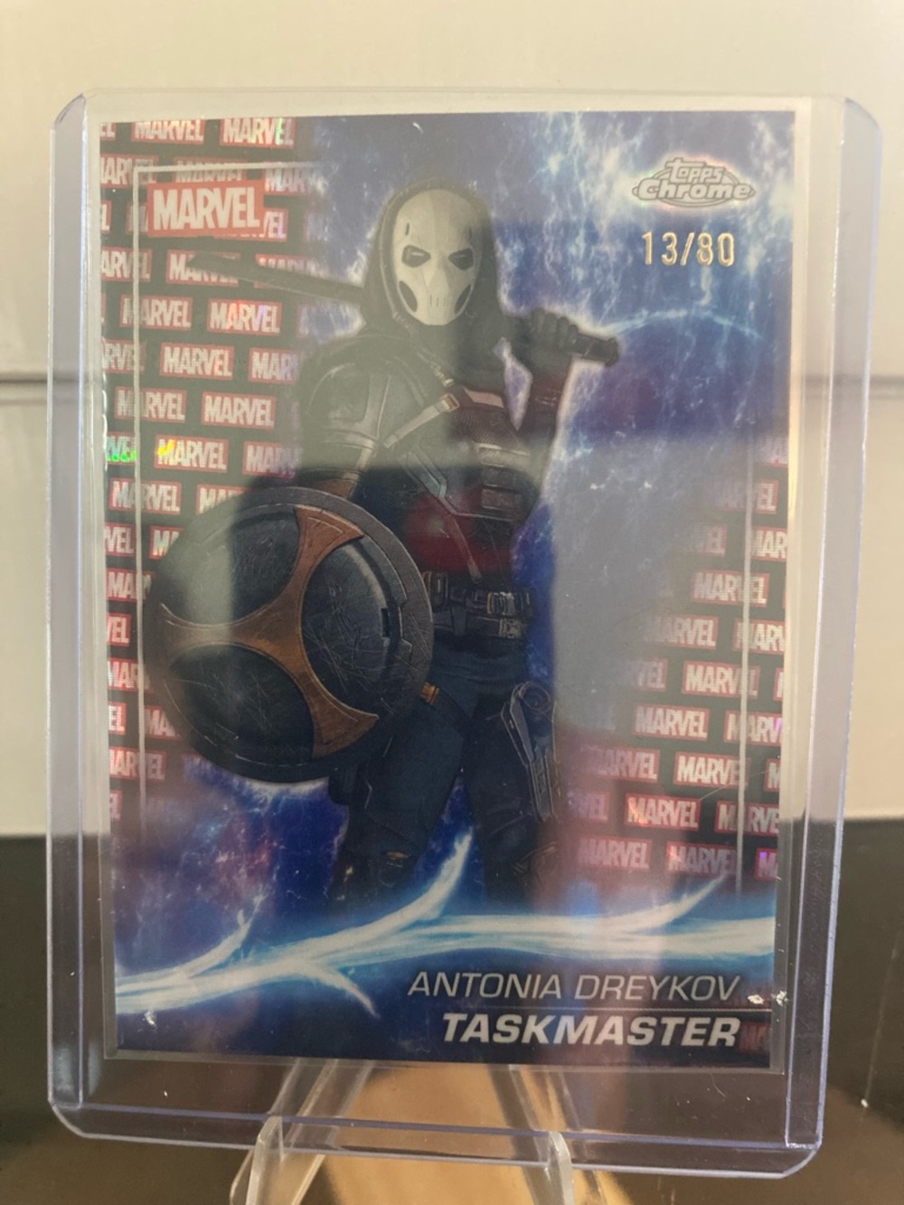 Marvel Taskmaster Trading Card - Blue, Black, Silver 13/80